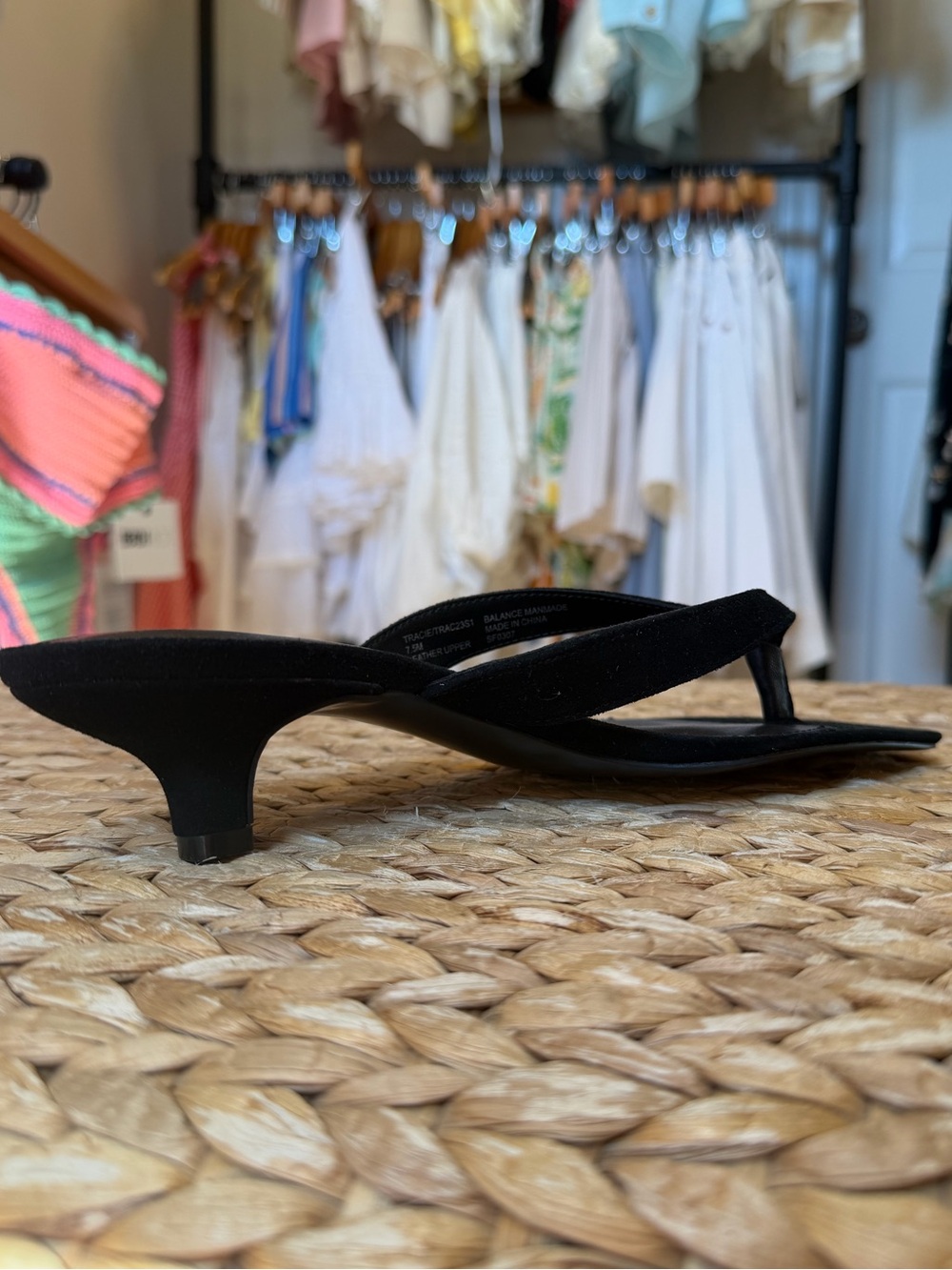 Tracie Black Suede Thong Strap Kitten Heels |STEVE MADDEN